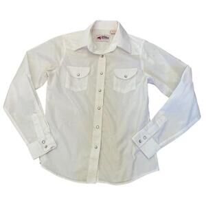 RILEY & McCORMICK White Western Style Button Up Long Sleeve Lightweight Shirt S
